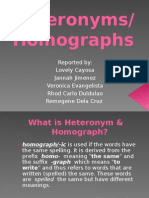 Heteronyms & Homographs