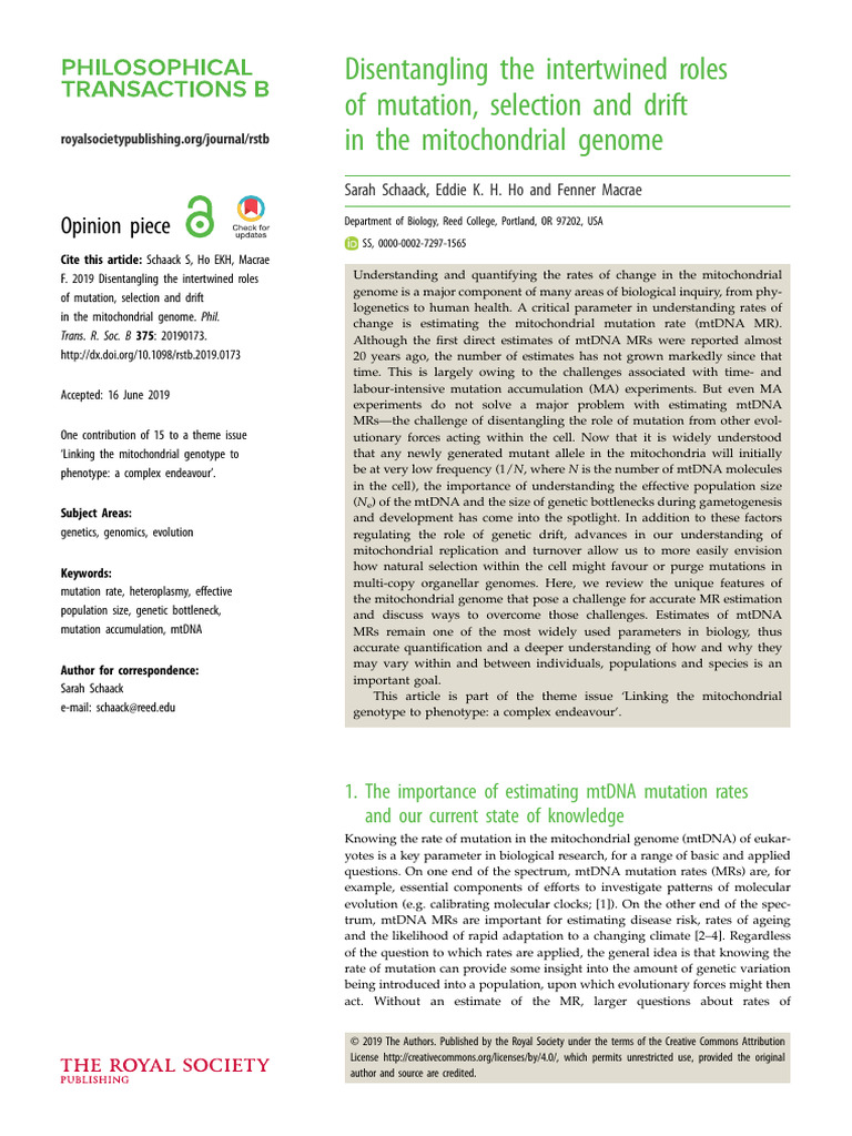 Disentangling The Intertwined Roles of Mutation, Selection and Drift in ...