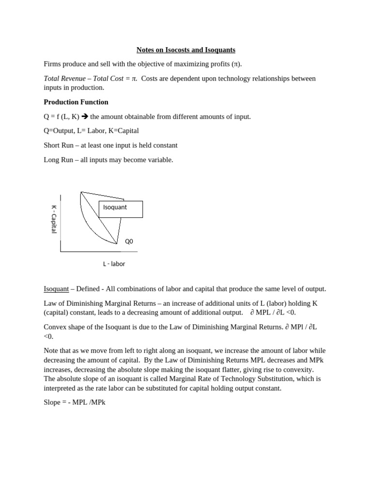 Isoquants and Isocosts in Production | PDF | Labour Economics ...