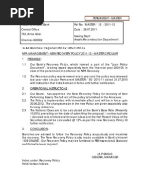Npa Recovery Policy Present Value Real Estate Appraisal