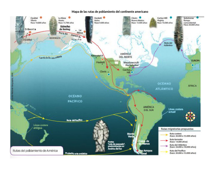 Mapa de Las Rutas de Poblamiento Del Continente Americano | PDF