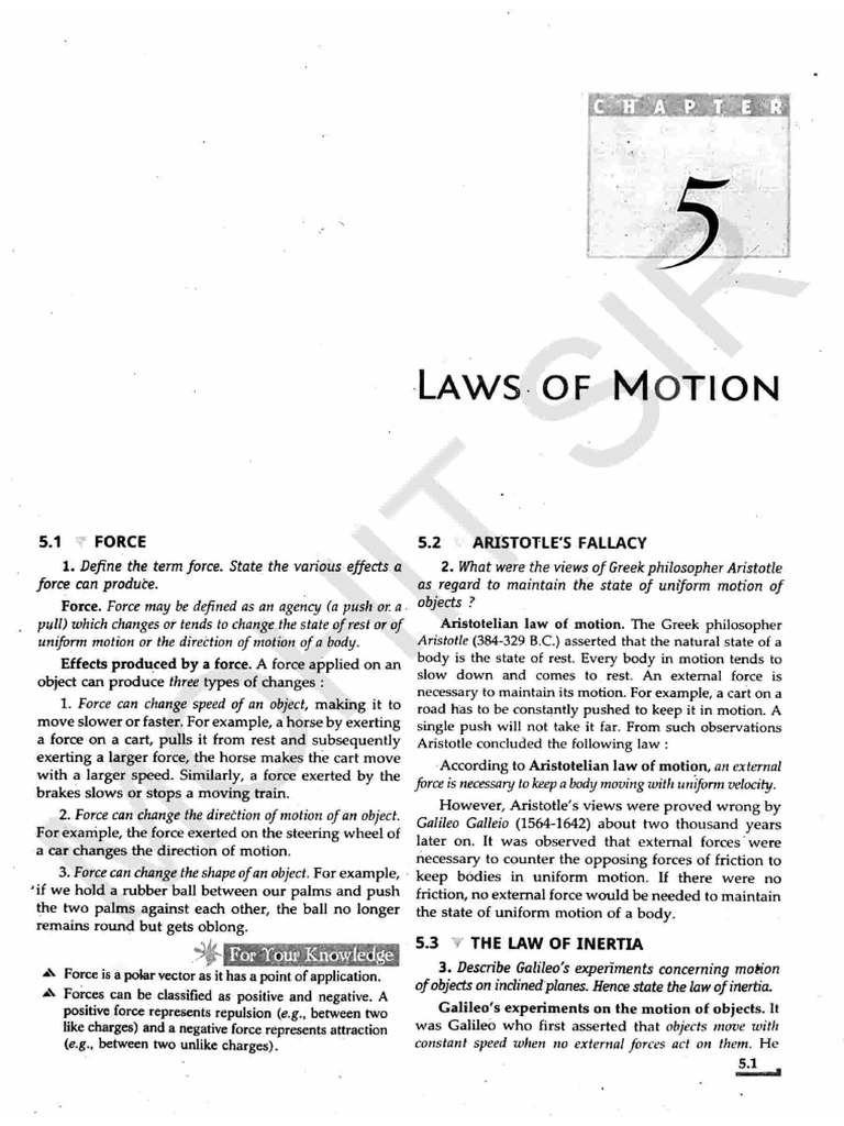 11 SL CH 05 Laws of Motion - 240903 - 231644 | PDF