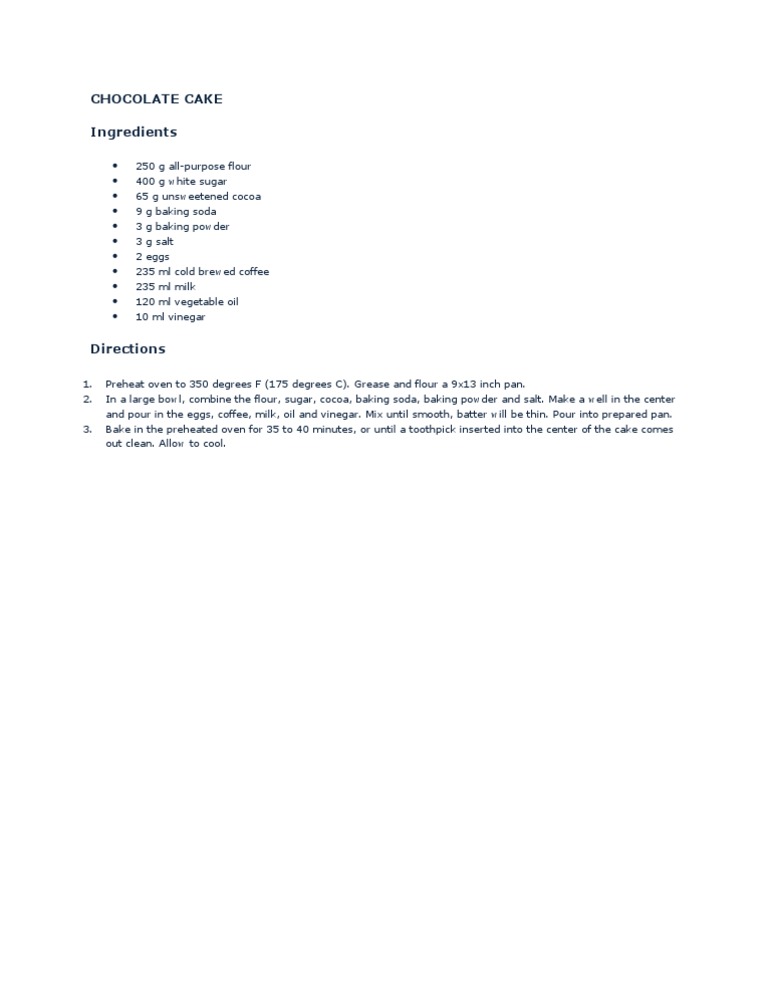 Cake | PDF