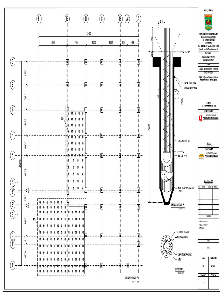 Pondasi Spunpile + Pilecap-Model | PDF