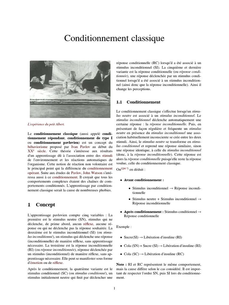 Conditionnement-Classique D'ivan Pavlov | PDF