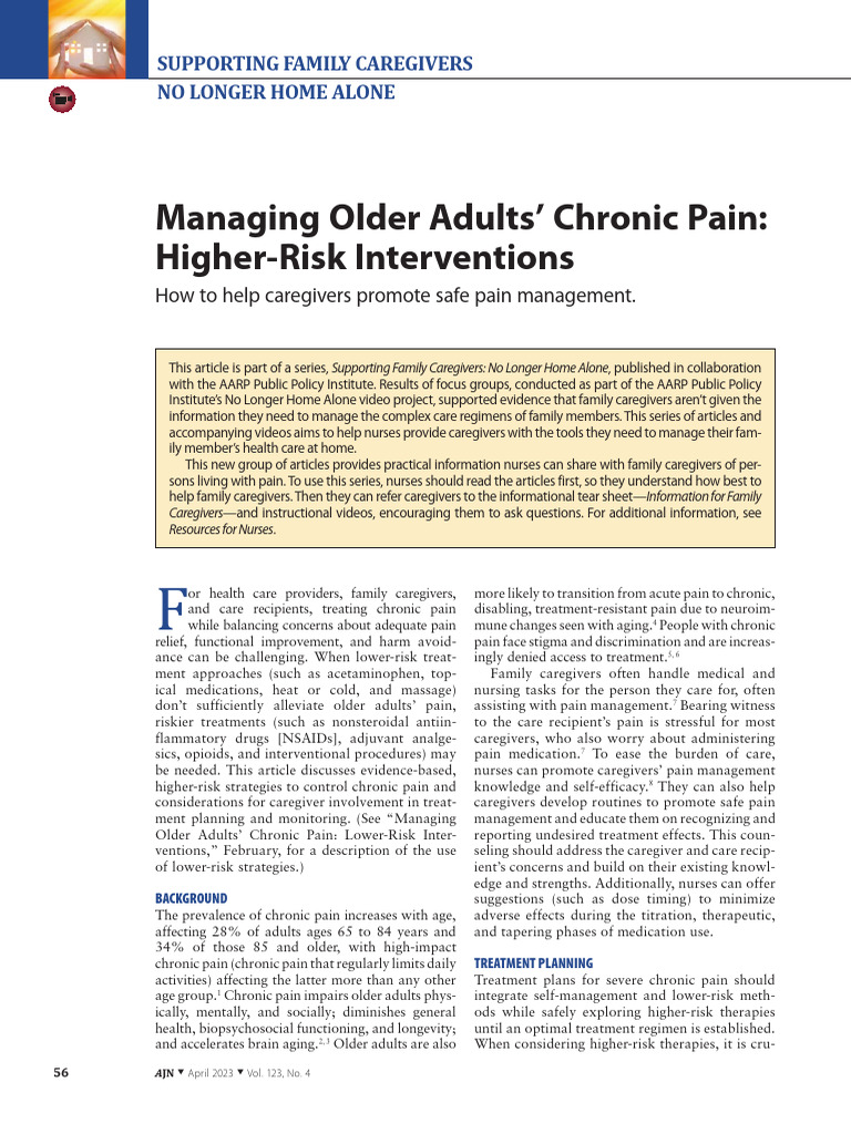 Managing Older Adults Chronic Pain Higher Risk.32 | PDF