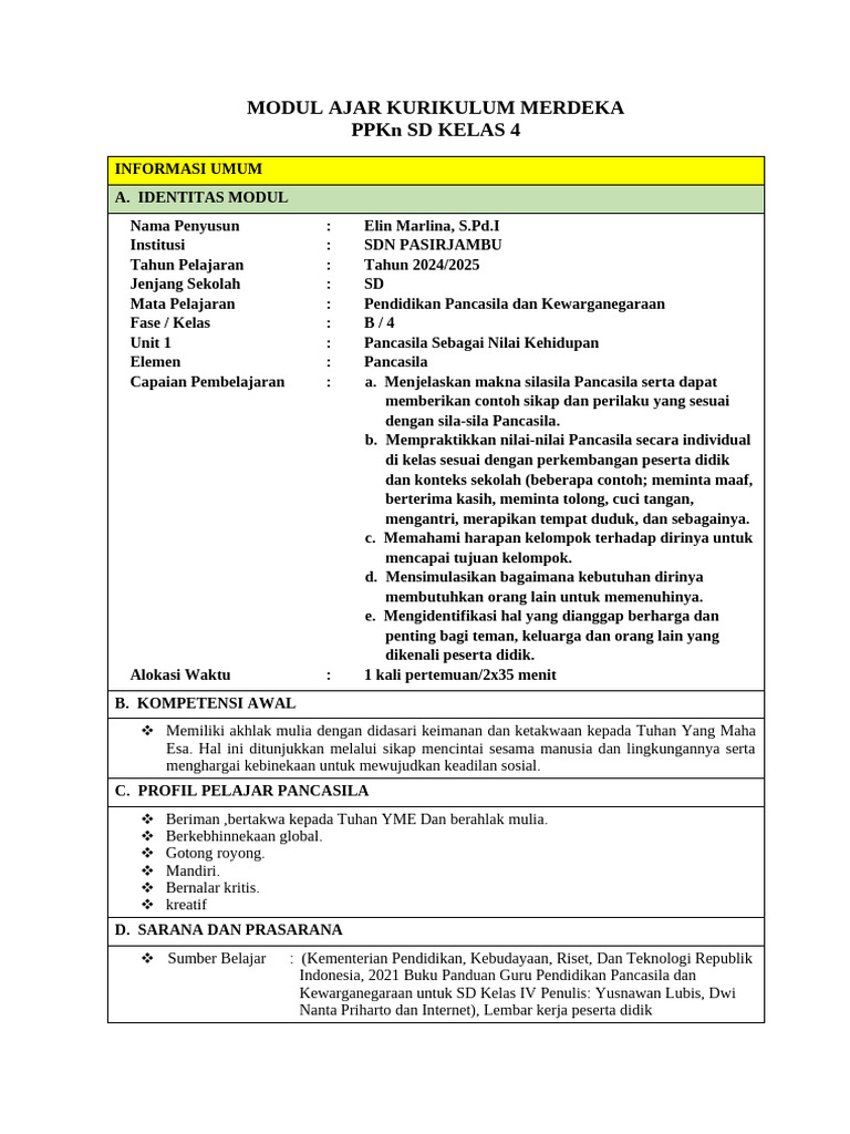 Modul Ajar Kurikulum Merdeka | PDF