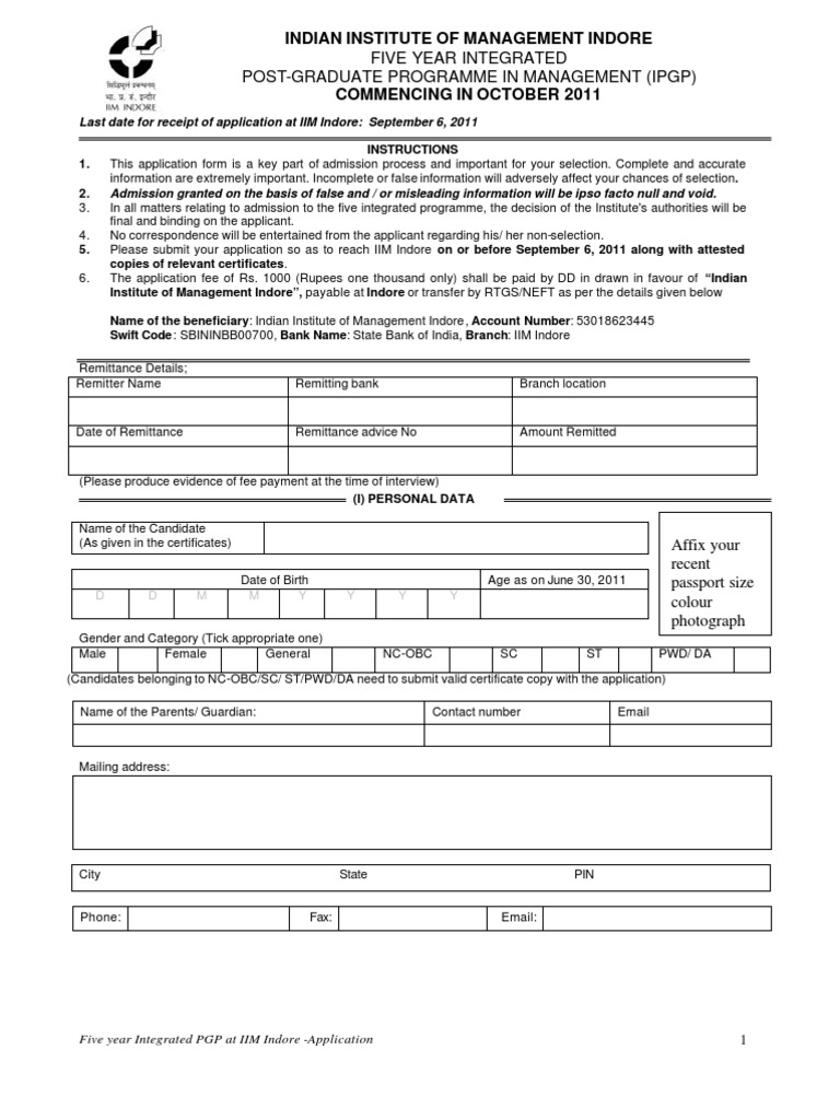 IIM Indore Integrated PGP Application Guide | PDF | Test (Assessment ...