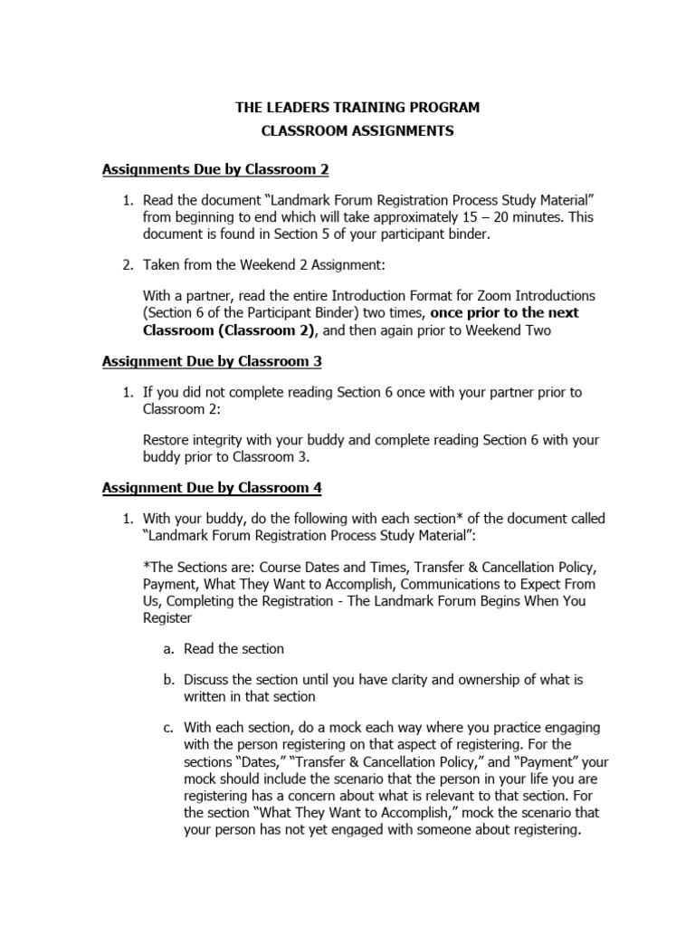 Classroom Assignments | PDF