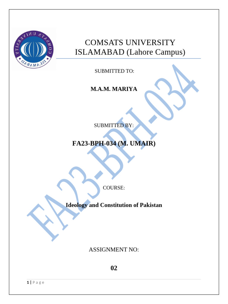 Fa23 BPH 034 (M.umair) | PDF