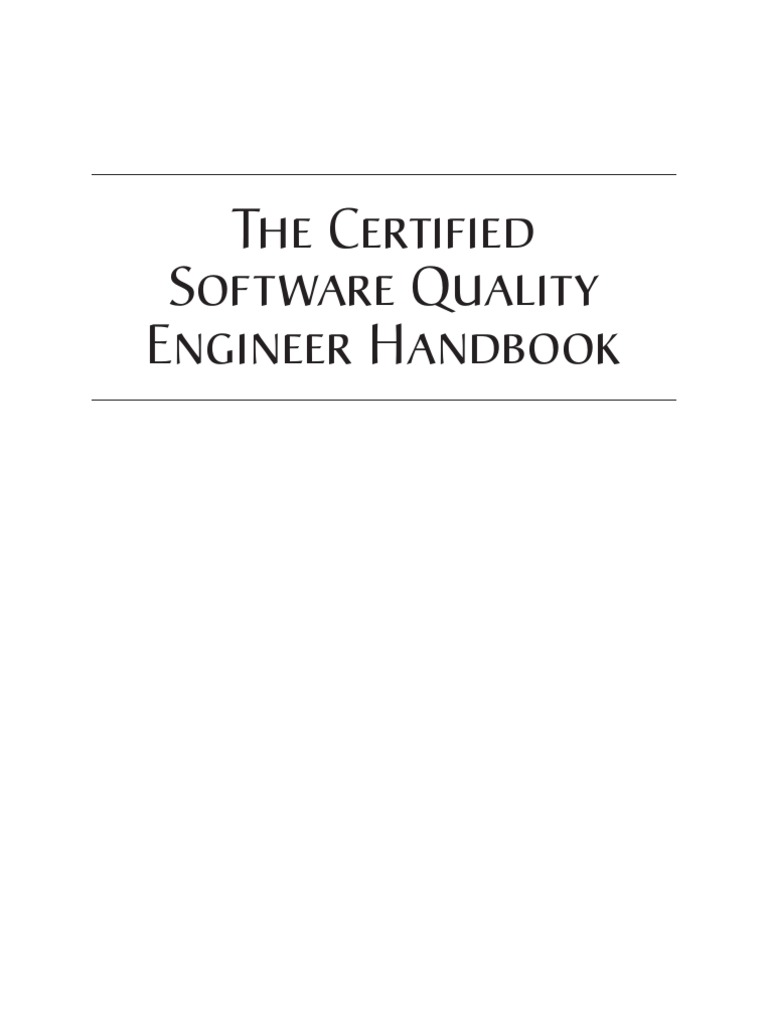 The Certified Software Quality Engineer Handbook PDF Systems
