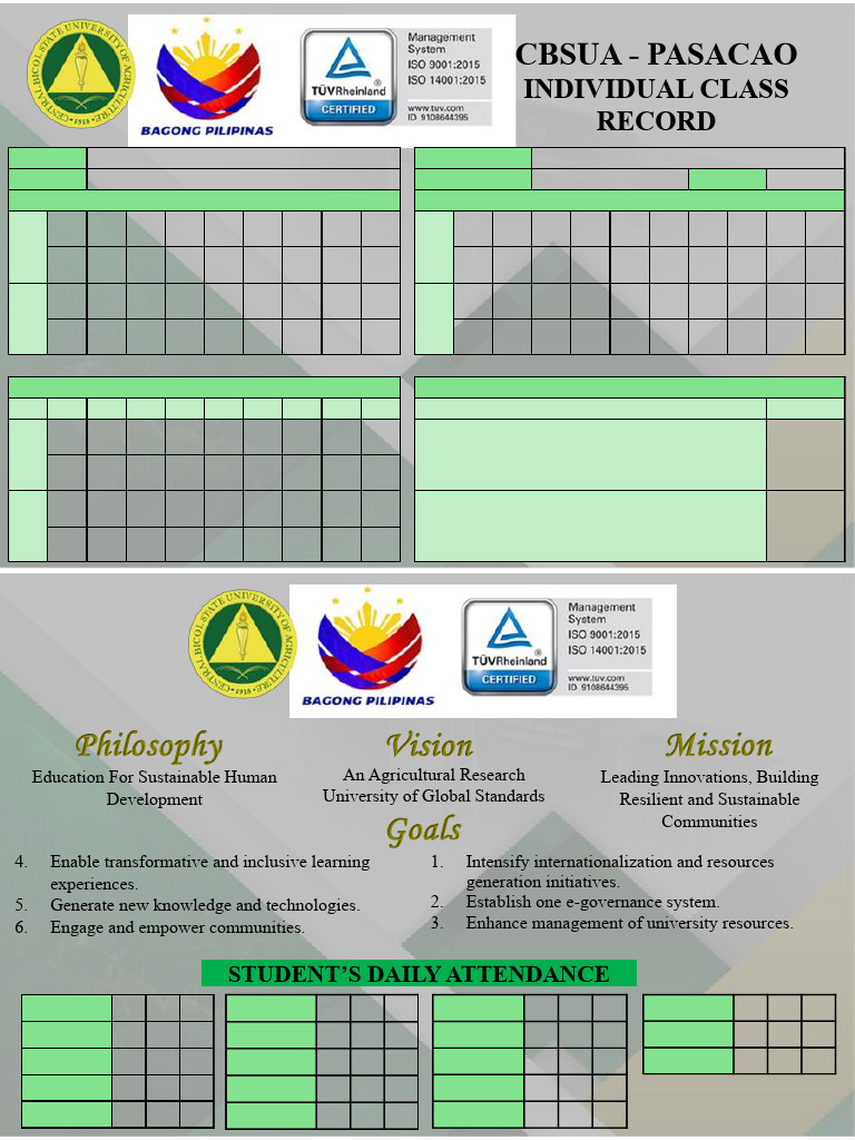 Individual Class Record | PDF