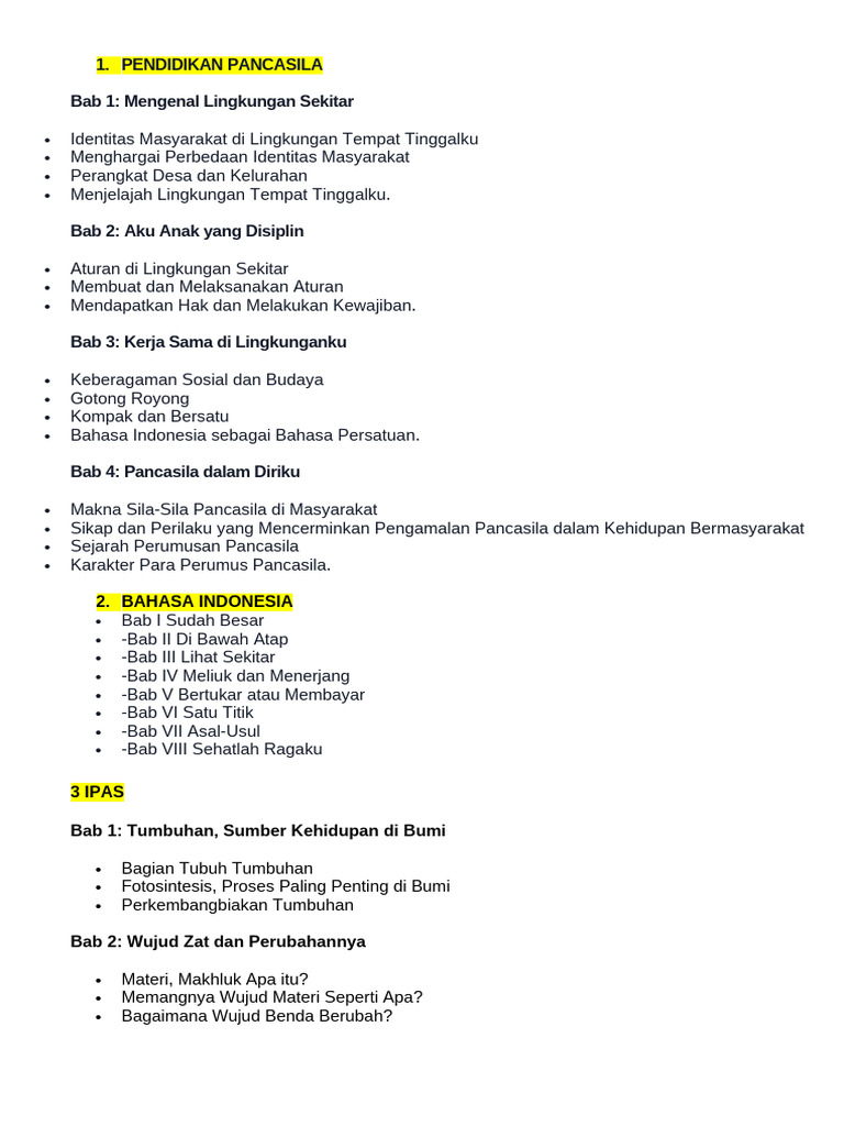 Bab, Unit & Materi Kumer Oll | PDF