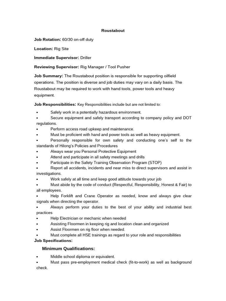 7 Roustabout | PDF
