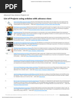 List of Projects using arduino with advance view: