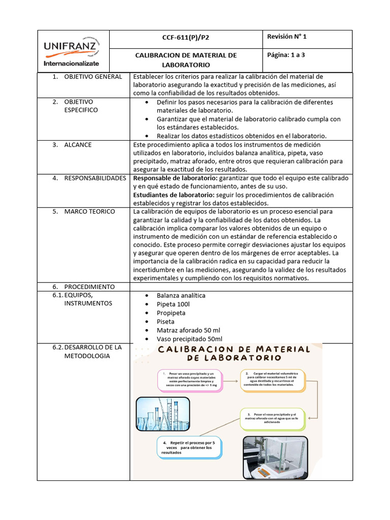 POE de Calibracion de Los Materiales de Laboratorio | PDF