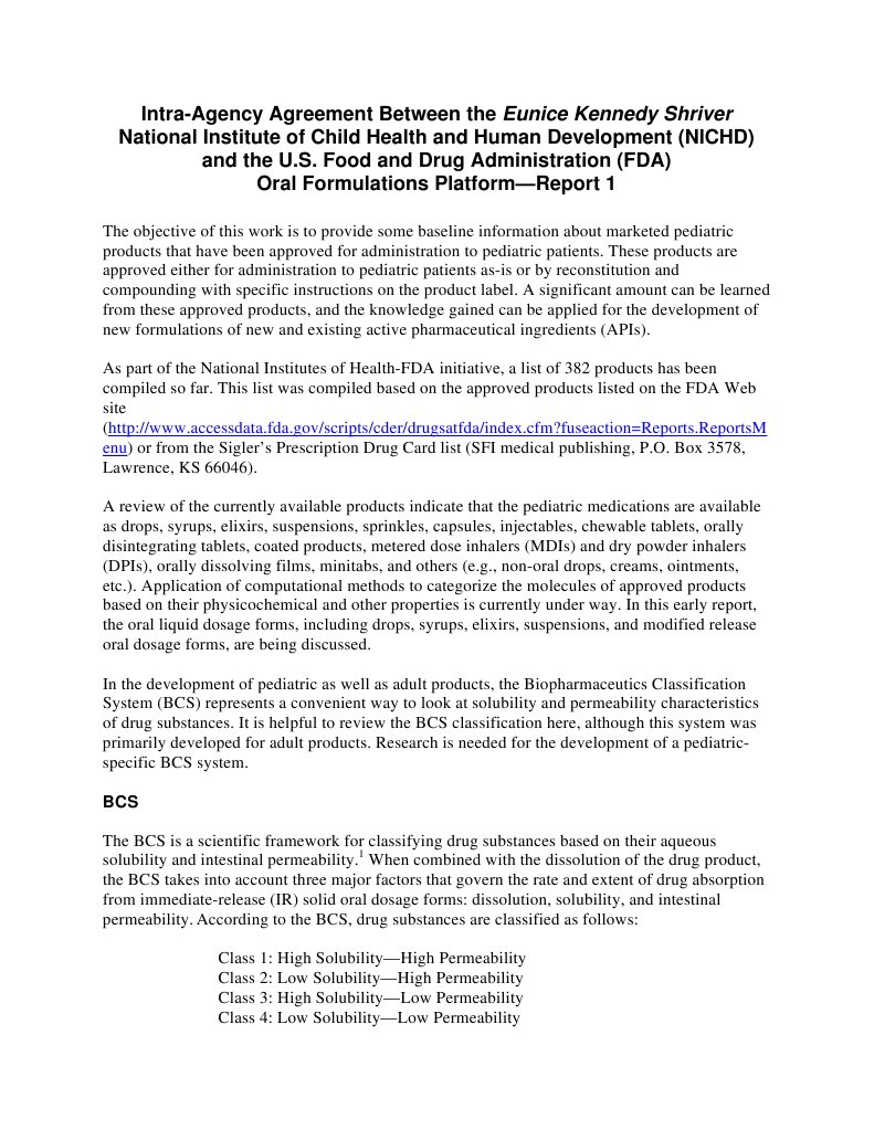 Pediatric BCS Drug Classification Report | PDF | Drugs | Pharmacology