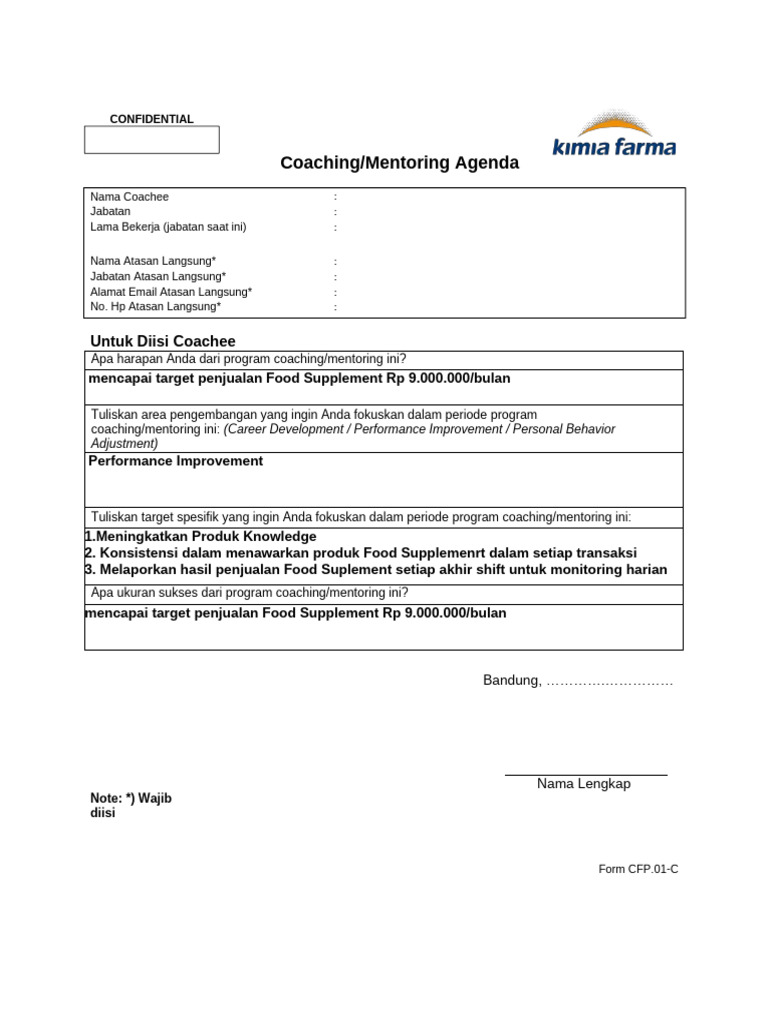 Coaching Mentoring Agenda FS FRONTLINER PDF