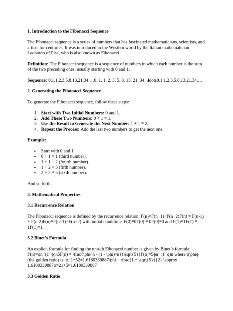 Intro To Fibonacci Sequence | PDF | Mathematics | Teaching Methods ...