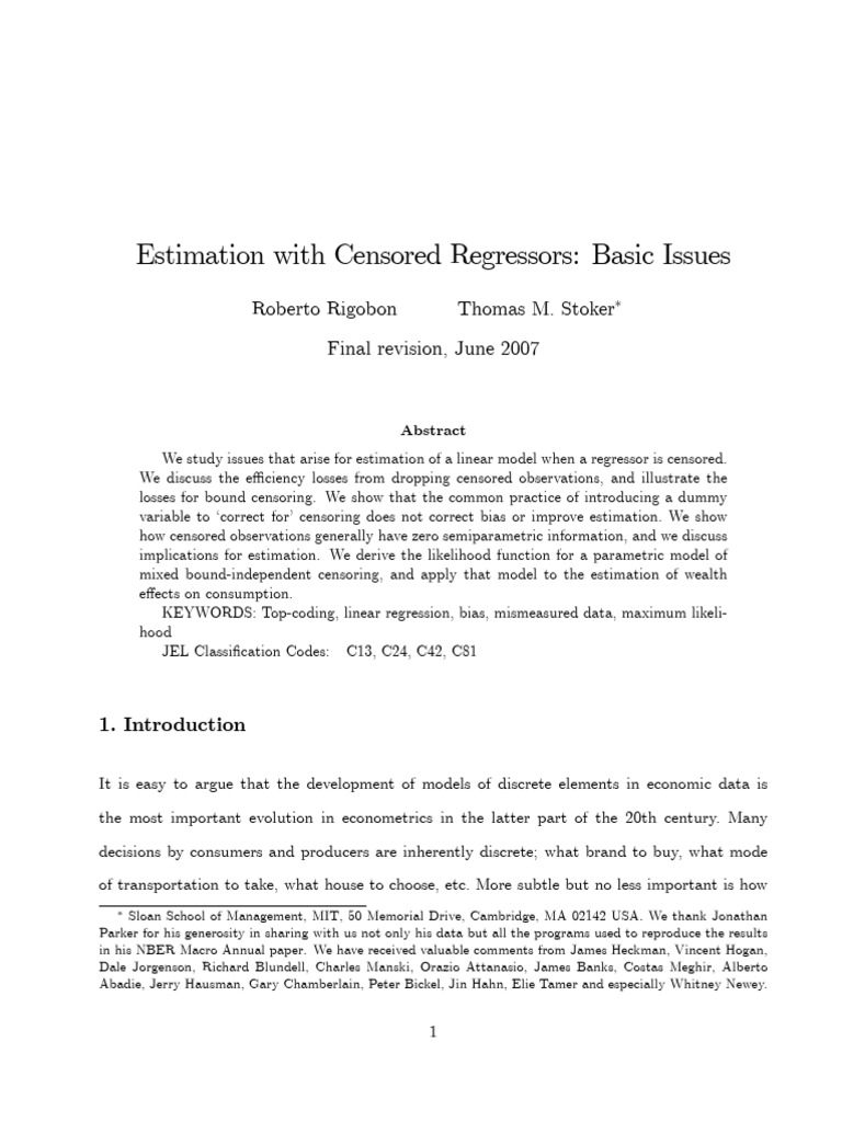 Rigobon Stoker IER June 07 | PDF