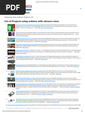 List of Projects using arduino with advance view: