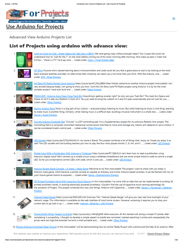 List of Projects Using Arduino With Advance View | PDF | Arduino ...