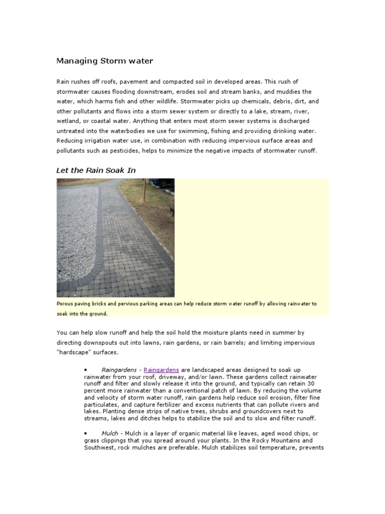 Managing Storm Water | PDF | Stormwater | Surface Runoff