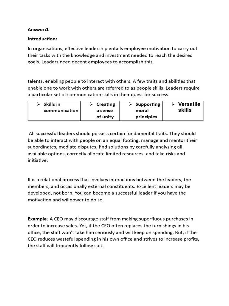 Answer:1: Skills in Communication | PDF