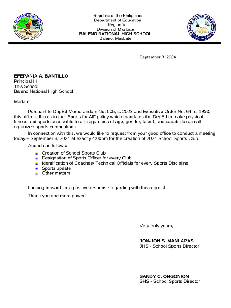 Request Letter For Meeting | PDF