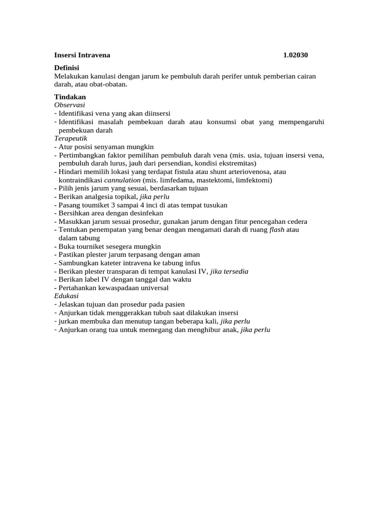(6.) I.02030 Insersi Intravena | PDF