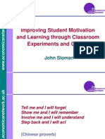 Improving Student Motivation and Learning Through Classroom Experiments and Games