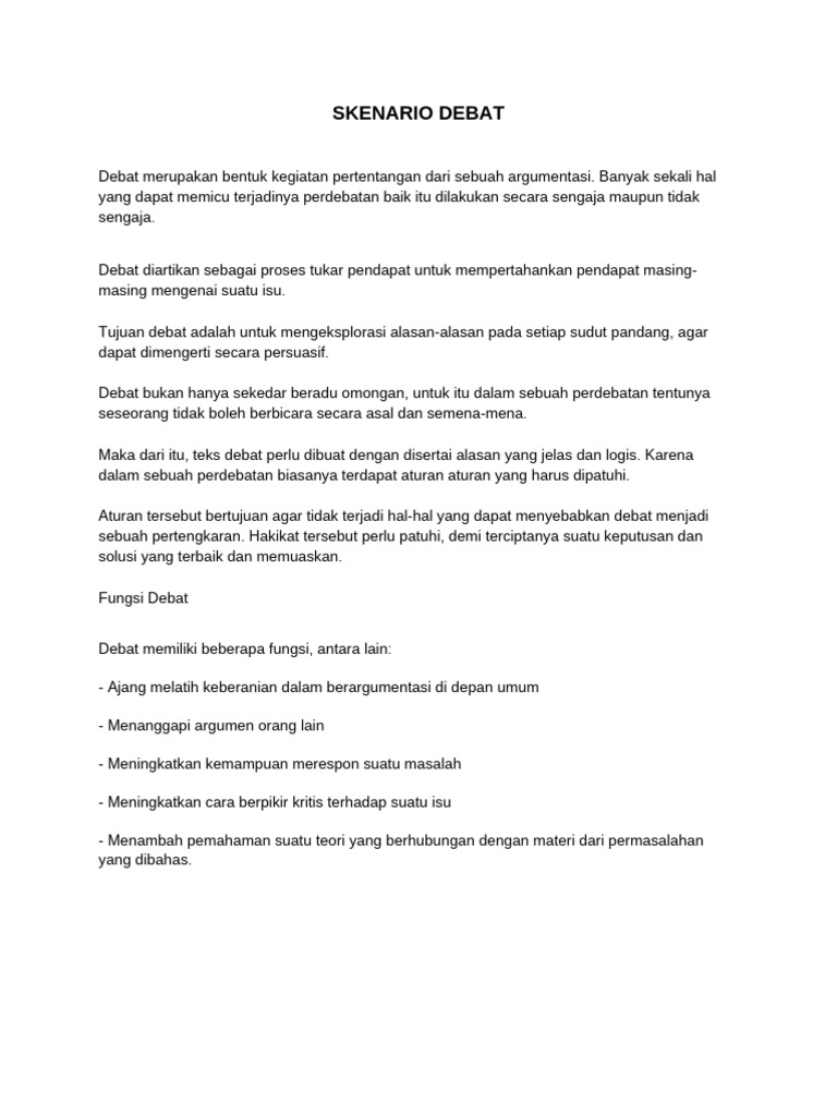 Materi Skenario Debat Pdf