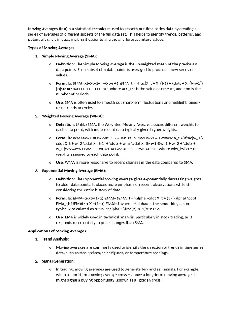 Moving Averages | PDF