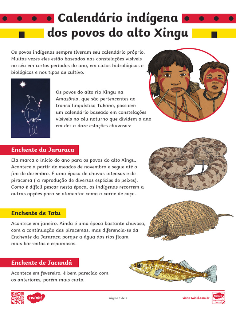 Calendario Povos Indigenas Alto Xingu | PDF