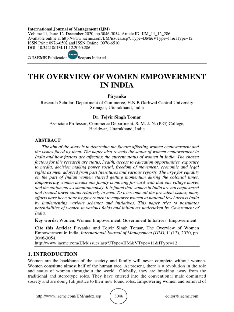 The Overview of Women Empowerment in Ind | PDF