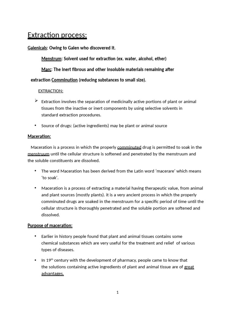 Extraction Process | PDF