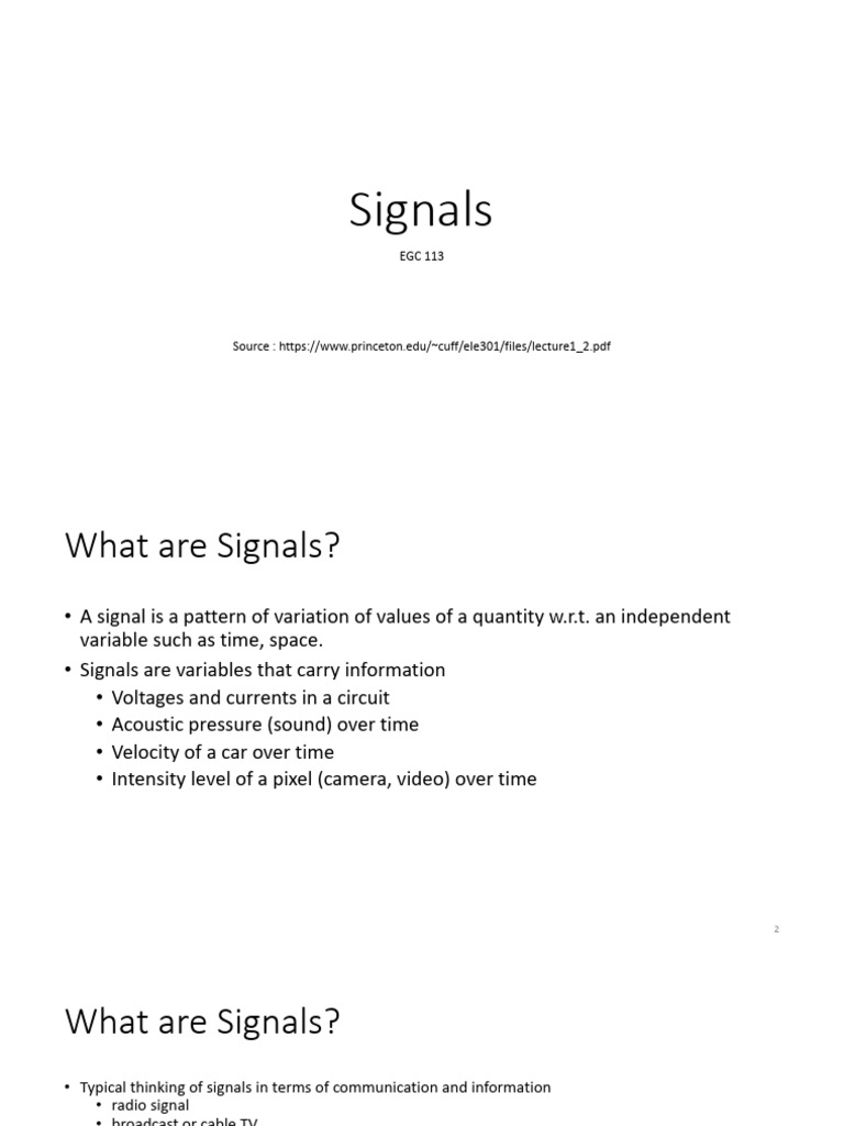 Signals 1 | PDF