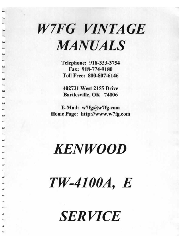Kenwood TW 4100 Service Manual | PDF