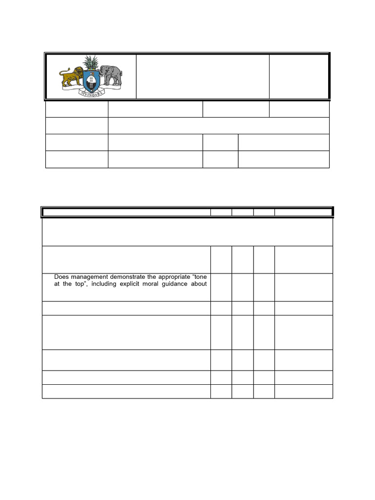 4 4 1 control environment questionnaire pdf