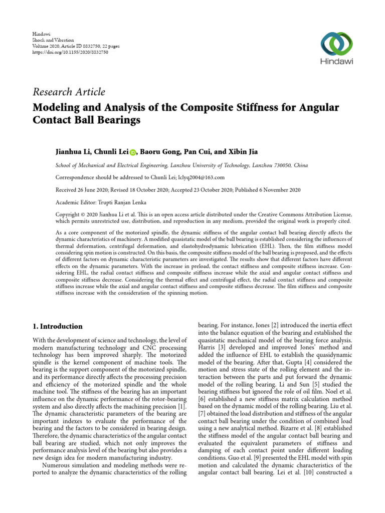 ACBB Stiffness Calculation | PDF