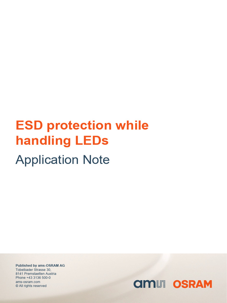 ESD Protection While Handling LEDs | PDF | Electrostatic Discharge ...