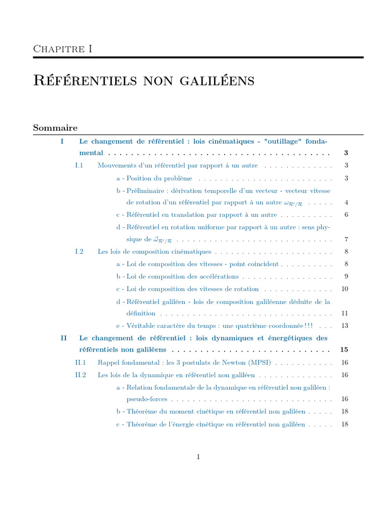 Referentiels Non Galileens Cours PDF — free download
