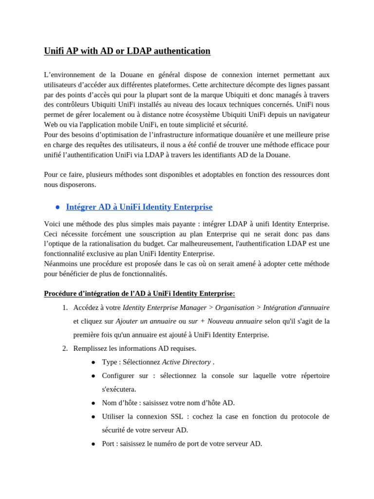 Unifi AP Avec Authentication AD | PDF