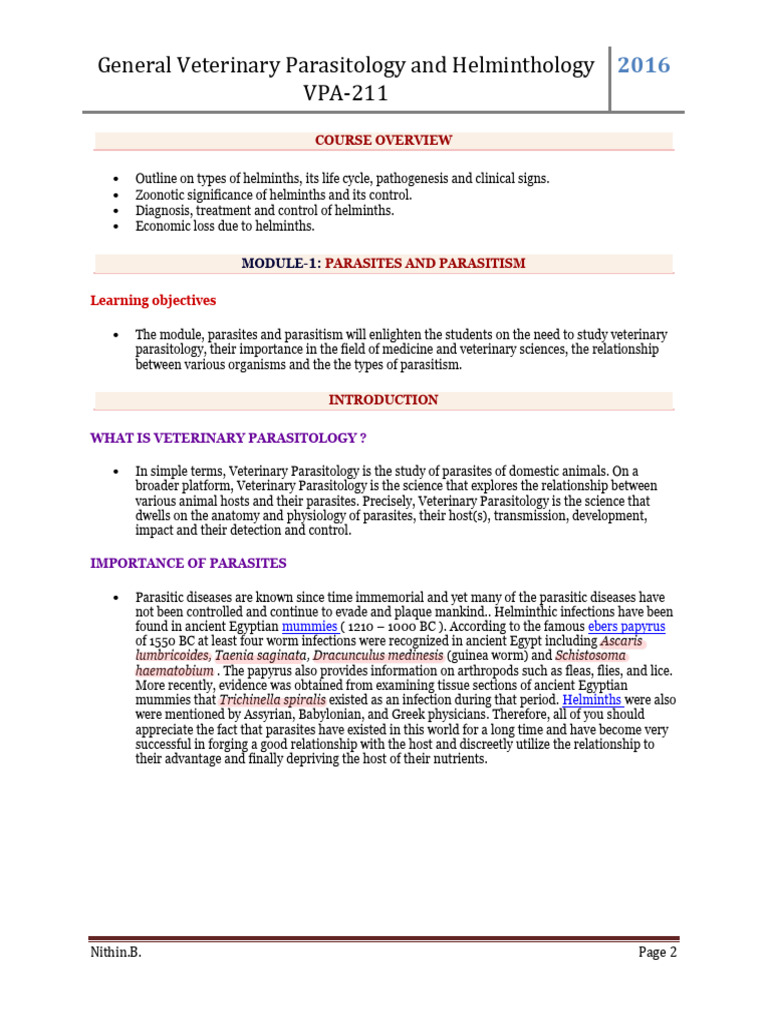 Parasite and Parasitism | PDF