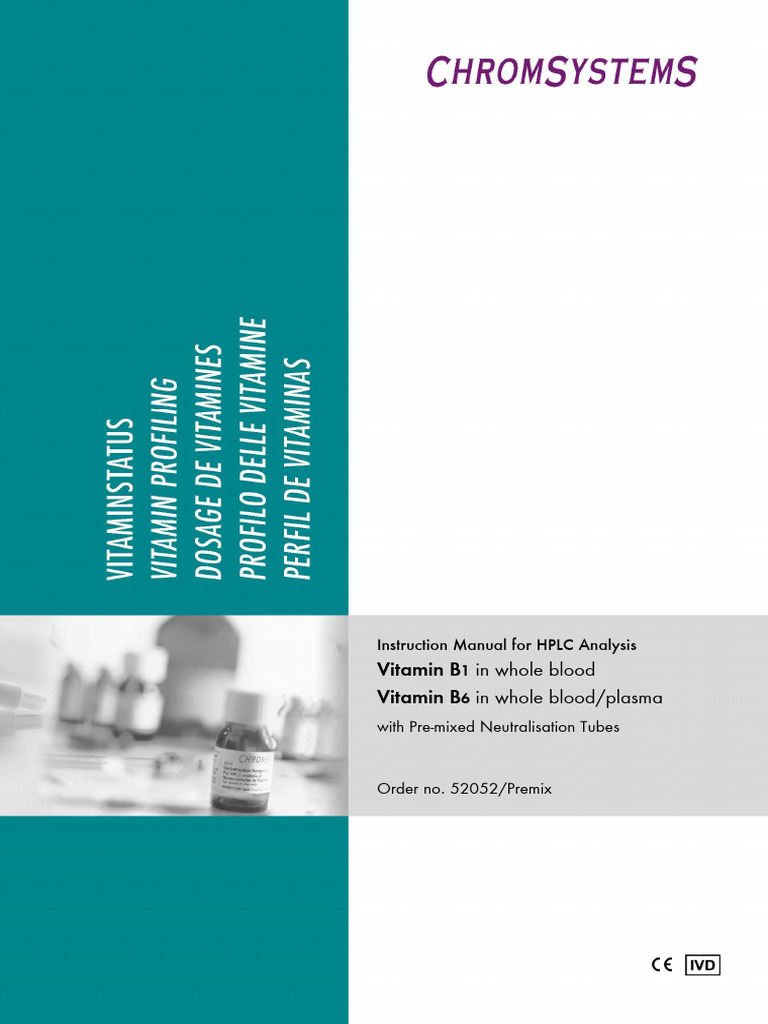 HPLC 52052 Premix Vitamin b1 Vitamin b6 Whole Blood Plasma en 2.1 Ws PDF