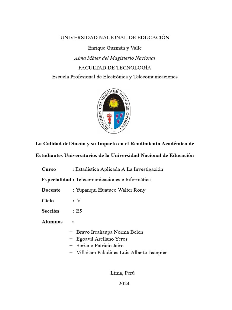 La Calidad Del Sueño y Su Impacto en El Rendimiento Académico de ...