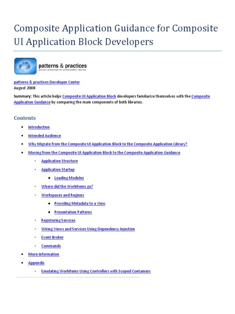 Composite Application Guidance For CAB Developers PDF Windows