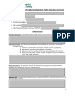 Standard Operating Procedures Template For Highly Hazardous Chemicals