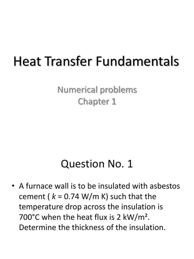 Heat Transfer Numerical Problems Solutions | PDF | Science & Mathematics