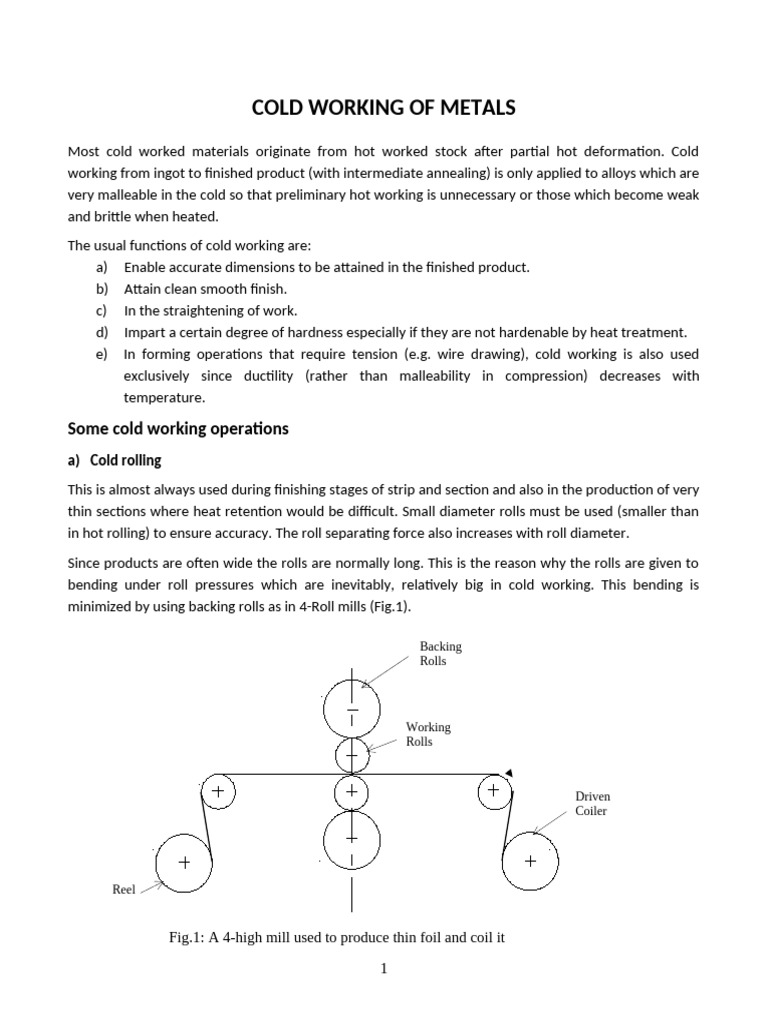 2c Cold Working of Metals | PDF